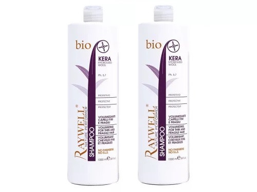 Raywell BIO KERA – Volumennövelő és dúsító sampon keratinnal 2x1000 ml, a második 40 % engedménnyel 