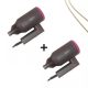 Ergonomikus kialakítású, negatív ionos, design hajszárító -ÚJ MODELL 2 db Pink, második 30% kedvezménnyel