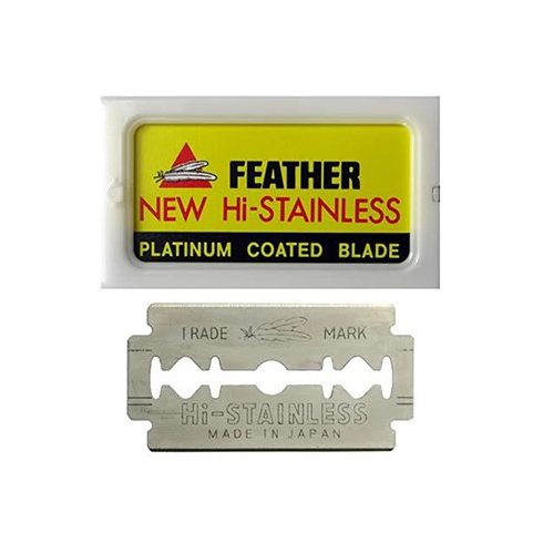 Feather New Hi-Stainless Platinum Coated DE Blades borotvavpenge (10db/csom)