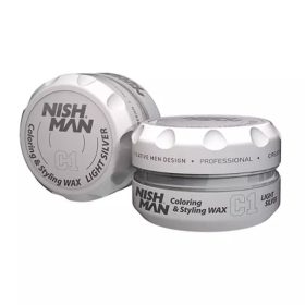   Nish Man hajformázó és színező wax (C1) világos ezüst 100ml