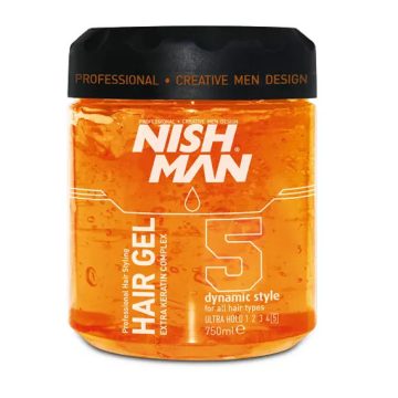   Nish Man hajformázó zselé (No.5) Ultra Hold Extra Keratin Complex 750ml