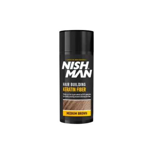 Nish Man Keratin Fiber dúsító és színező hatású folt kitöltő rostok (barna) 20g