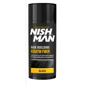   Nish Man Keratin Fiber dúsító és színező hatású folt kitöltő rostok (fekete) 20g