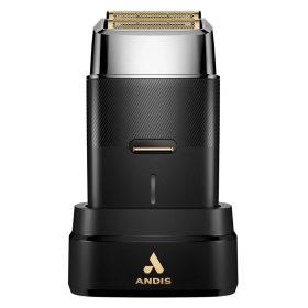   Andis ProFoil Plus II Titanium Foil Shaver Cord/Cordless (Black Chrome) villanyborotva