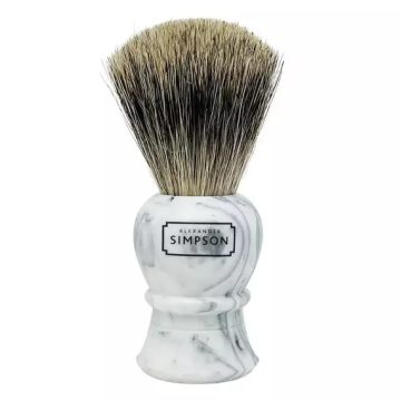   Alexander Simpson Shaving Brush Pure Badger Islington Faux Horn (L)