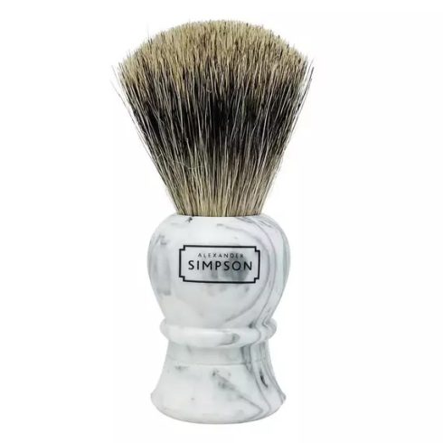 Alexander Simpson Shaving Brush Pure Badger Islington Faux Horn (L)