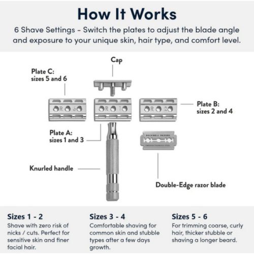 Rockwell 6C DE Safety Razor White Chrome