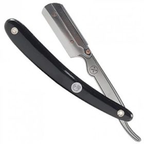   Parker 33R Stainless Steel Shavette fekete markolatú borbély borotva