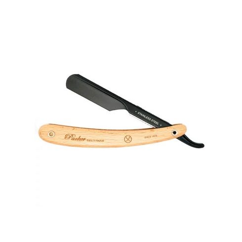 Parker PTPBA Straight Razor (Pine Wood - Stainless Steel) (Black) borotva