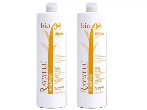 Raywell BIO HIDRA – Sampon, Száraz hajra és fejbőrre, száraz korpára Gubancos hajra, 2x1000 ml a második 40% árengedménnyel